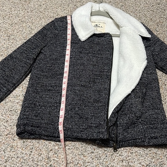 O’Neill Latte Faux Shearling Trim Moto Jacket - Picture 8 of 11